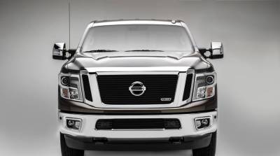 T-REX Grilles - 2016-2019 Titan Billet Grille, Black, 3 Pc, Insert, Fits Vehicles with Camera - Part # 20785B