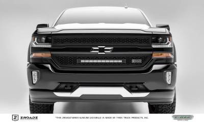 T-REX Grilles - 2016-2018 Silverado 1500 ZROADZ Grille, Black, 2 Pc, Insert with (1) 20" LED - PN #Z311281