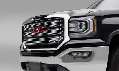 T-REX Grilles - 2016-2018 Sierra 1500 SLT Billet Grille, Polished, 3 Pc, Overlay - Part # 21215