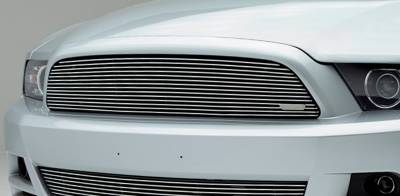 T-REX Grilles - 2013 Ford Mustang V6 Coupe, Billet Grille, Overlay, 1 Pc, Polished Aluminum Bars - PN# 21527