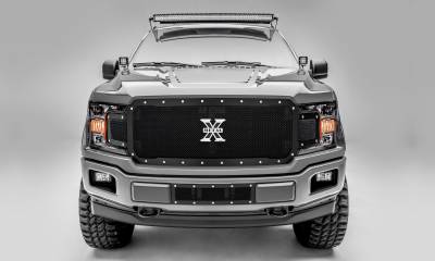 T-REX Grilles - 2018-2020 F-150 X-Metal Grille, Black, 1 Pc, Replacement, Chrome Studs, Does Not Fit Vehicles with Camera - Part # 6715711