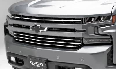 T-REX Grilles - 2019-2022 Silverado 1500 Trailboss, RST, LT Round Billet Grille, Horizontal Round, Brushed, 4 Pc, Overlay - Part # 6211233