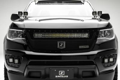 T-REX Grilles - 2015-2020 Chevrolet Colorado Front Bumper OEM Fog LED Bracket to mount (4) 3 Inch LED Pod Lights - Part # Z322671