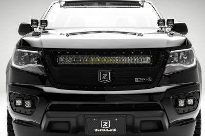 T-REX Grilles - 2015-2020 Chevrolet Colorado Front Bumper OEM Fog LED Bracket to mount (4) 3 Inch LED Pod Lights - PN #Z322671