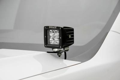 ZROADZ OFF ROAD PRODUCTS - 2007-2013 Silverado Sierra 1500 Hood Hinge LED Bracket to mount (2) 3 Inch LED Pod Lights - PN #Z362051