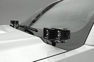 ZROADZ OFF ROAD PRODUCTS - 2015-2019 Silverado, Sierra HD Hood Hinge LED Kit  Incl. (4) 3 Inch LED Pod Lights - PN #Z361221-KIT4