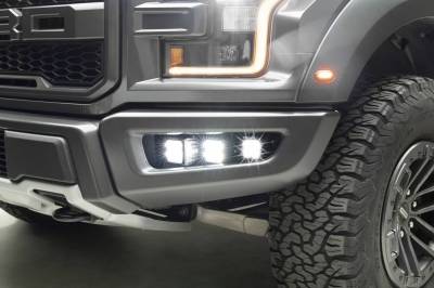 ZROADZ OFF ROAD PRODUCTS - 2017-2020 Ford F-150 Raptor Front Bumper OEM Fog LED Kit with (6) 3 Inch White LED Pod Lights - PN #Z325652-KIT