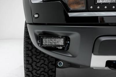 ZROADZ OFF ROAD PRODUCTS - 2010-2014 Ford F-150 Raptor Front Bumper OEM Fog LED Bracket to mount (2) 6 Inch, Double Row LED Light Bars - Part # Z325651