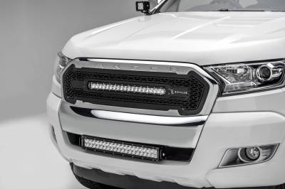 ZROADZ OFF ROAD PRODUCTS - 2015-2018 Ford Ranger T6 Front Bumper Center LED Kit with (1) 20 Inch LED Straight Double Row Light Bar - Part # Z325761-KIT