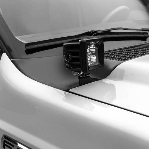 ZROADZ OFF ROAD PRODUCTS - 2011-2016 Ford Super Duty Hood Hinge LED Bracket to mount (2) 3 Inch LED Pod Lights - PN #Z365461
