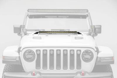 ZROADZ OFF ROAD PRODUCTS - 2018-2024 Jeep JL/2019-2024 Gladiator, Hood Cowl LED Kit with 30 Inch LED Straight Single Row Slim Light Bar - PN #Z364931-KIT