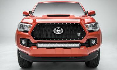 T-REX Grilles - 2018-2023 Tacoma Laser X Grille, Black, 1 Pc, Insert, Chrome Studs - Part # 7719511