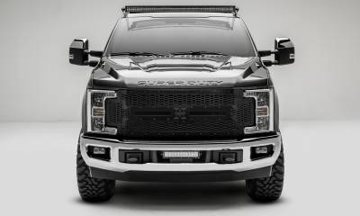 T-REX Grilles - 2017-2019 Super Duty Stealth Laser X Grille, Black, 1 Pc, Replacement, Black Studs, Fits Vehicles with Camera - Part # 7715371-BR