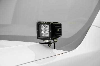 ZROADZ OFF ROAD PRODUCTS - 2019-2022 GMC Sierra 1500 Hood Hinge LED Kit Incl. (2) 3 Inch LED Pod Lights - PN# Z362281-KIT2