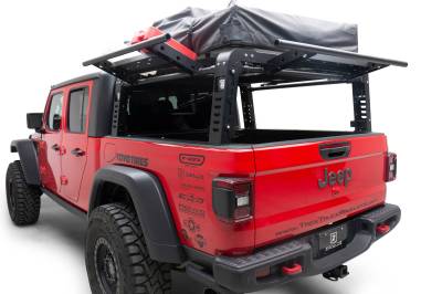 ZROADZ OFF ROAD PRODUCTS - 2019-2022 Jeep Gladiator Access Overland Rack With Three Lifting Side Gates, For use on Factory Trail Rail Cargo Systems - Part # Z834211