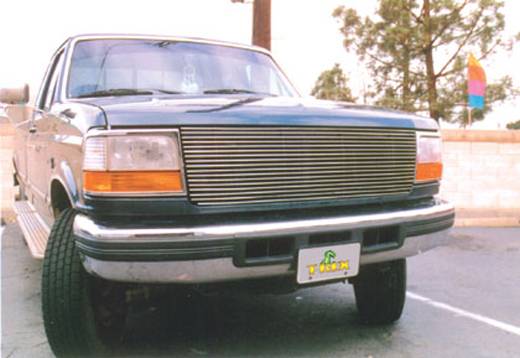T-REX Grilles - 1992-1998 Ford Bronco, F-150, Super Duty Billet Grille, Polished, 1 Pc, Replacement - Part # 20535