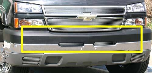 2003-2007 Chev Billet Bumper Grille Top Pad Insert, Polished