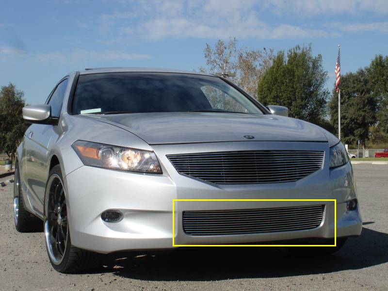 T-REX Grilles - 2008-2010 Honda Accord Coupe Billet Bumper Grille, Polished, 1 Pc, Overlay - Part # 25729
