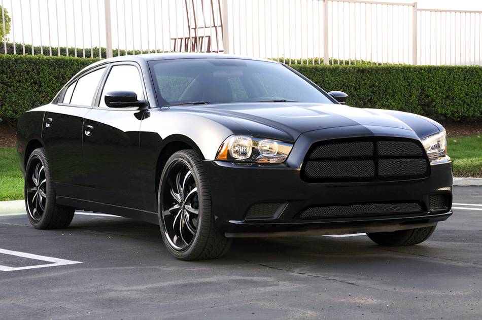T-REX Grilles - 2011-2014 Charger Upper Class Series Mesh Grille, Black, 4 Pc, Replacement - Part # 51442