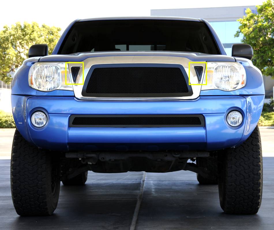 T-REX Grilles - 2011 Tacoma Upper Class Series Mesh Grille, Black, 2 Pc, Bolt-On - PN #51937