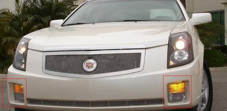 T-REX Grilles - 2003-2007 Cadillac CTS Upper Class Series Mesh Bumper Grille, Polished, 2 Pc, Overlay - Part # 55193