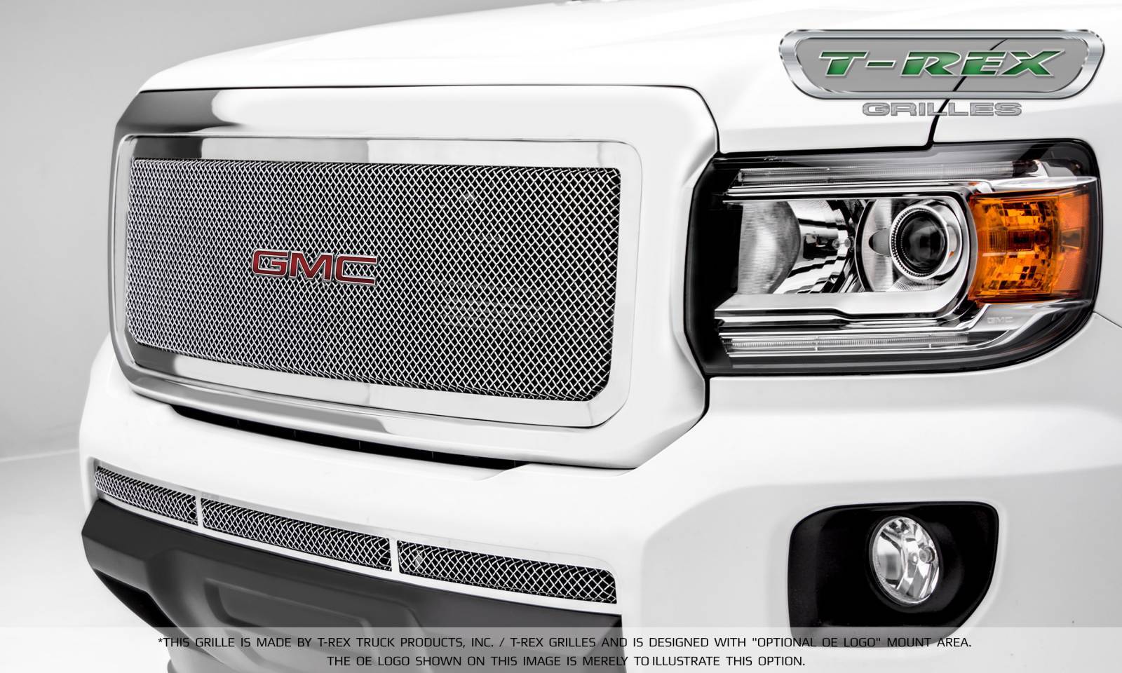 T-REX Grilles - 2015-2019 GMC Canyon Upper Class Series Mesh Grille, Polished, 1 Pc, Insert - Part # 54371
