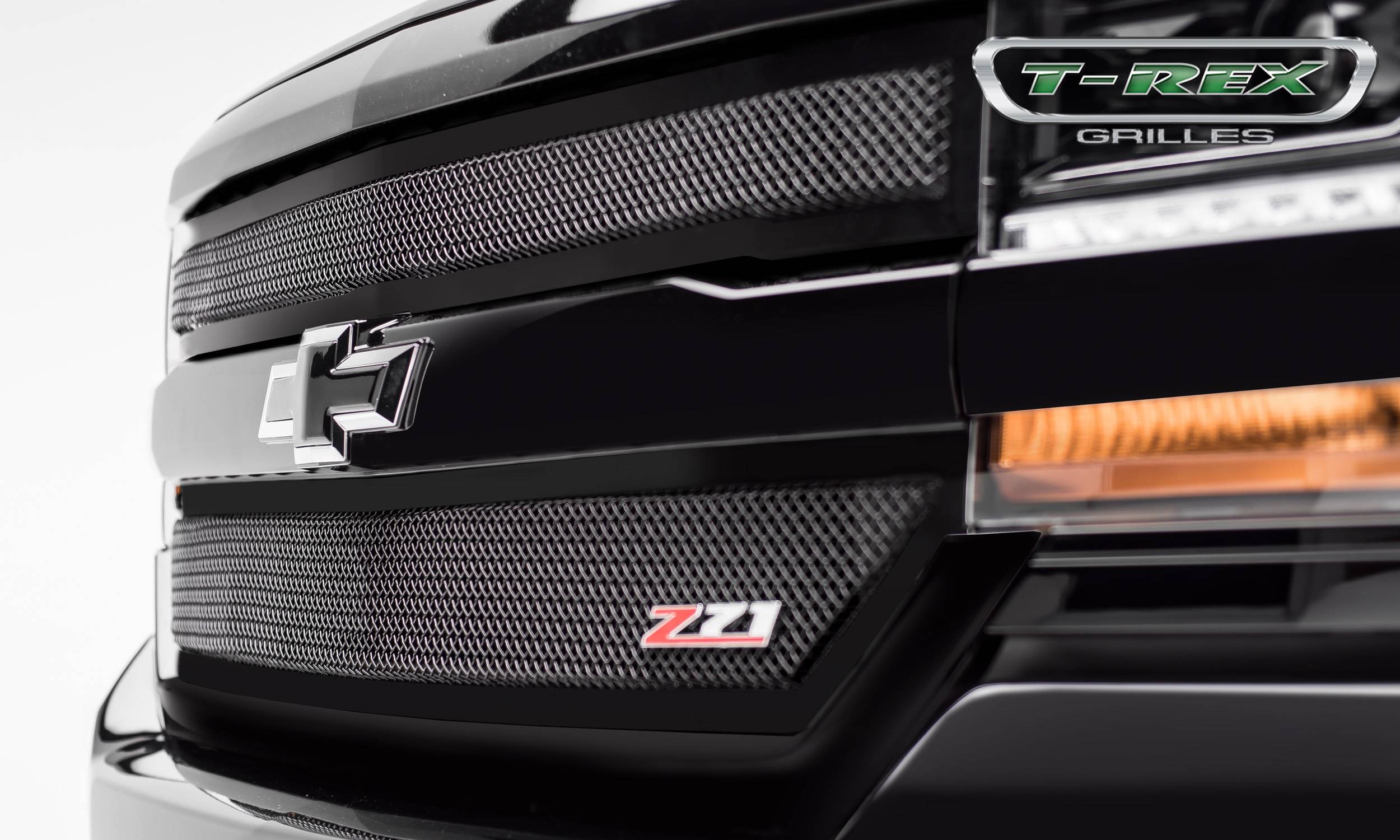 T-REX Grilles - 2016-2018 Chevrolet Silverado 1500 Z71 Upper Class Series, Powder Coated Black, 2 Pc Main Grille Insert - Fits Z71 Only - Pt # 51124