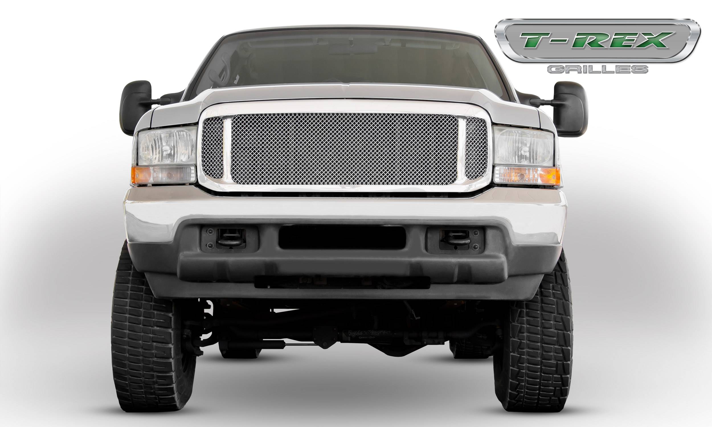 T-REX Grilles - 2000-2004 Excursion, Harley, 99-04 Super Duty Assembly Grille, Polished, 1 Pc, Replacement - Part # 50571