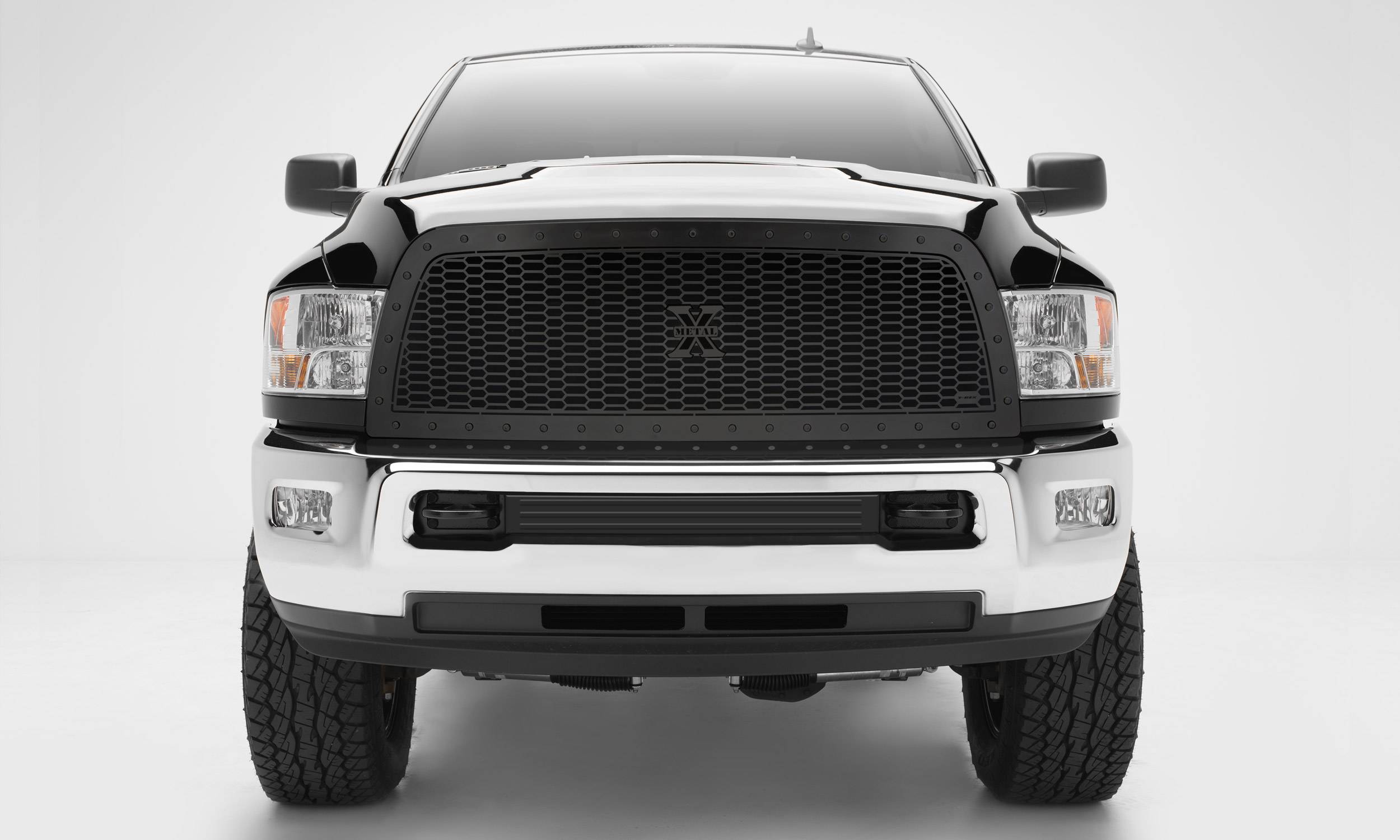 GODKILLER blackl ブラックメタル 2013-2018 Ram 2500, 3500 Stealth Laser X Grille, Black, 1 Pc