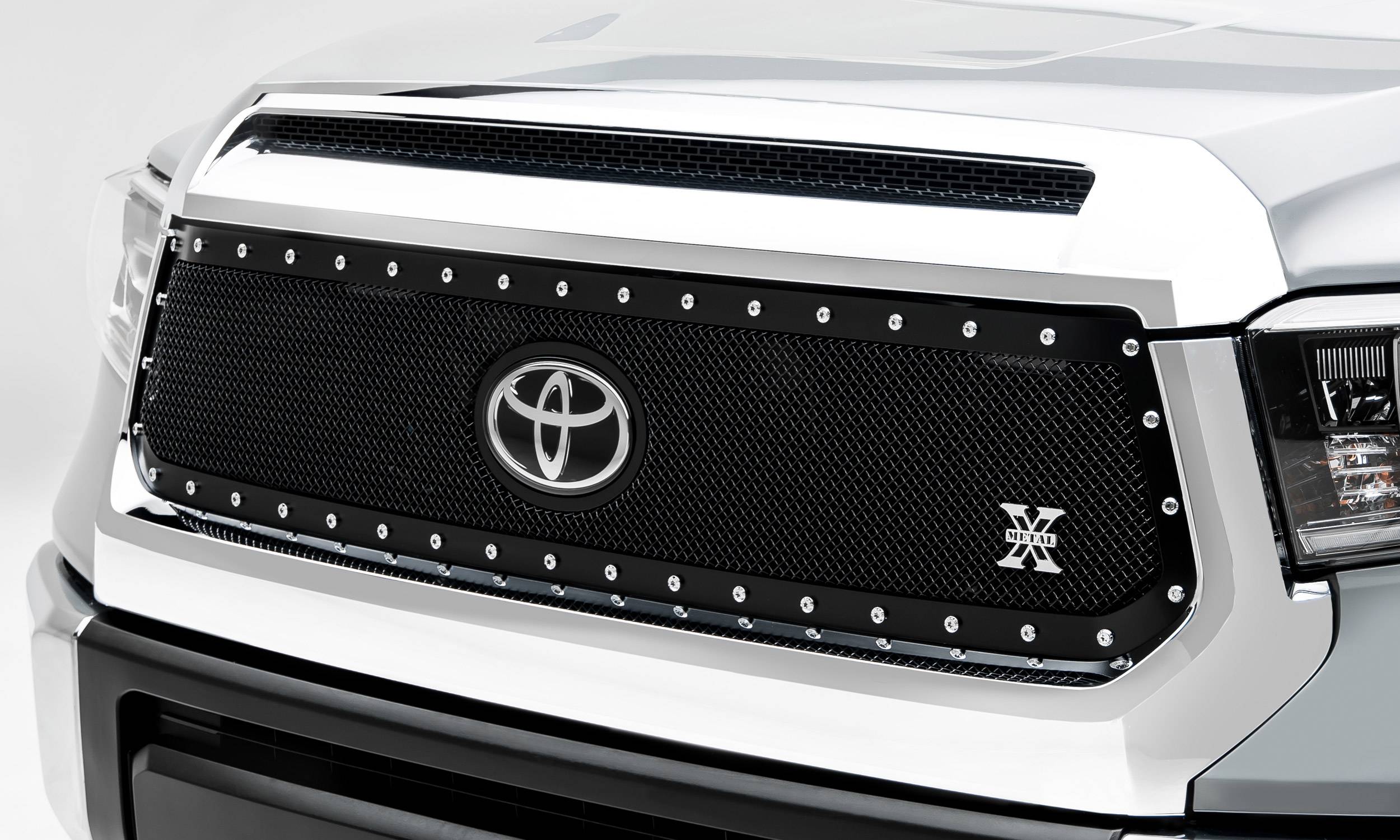 2018-2019 Tundra X-Metal Grille, Black, 1 Pc, Replacement, Chrome Studs