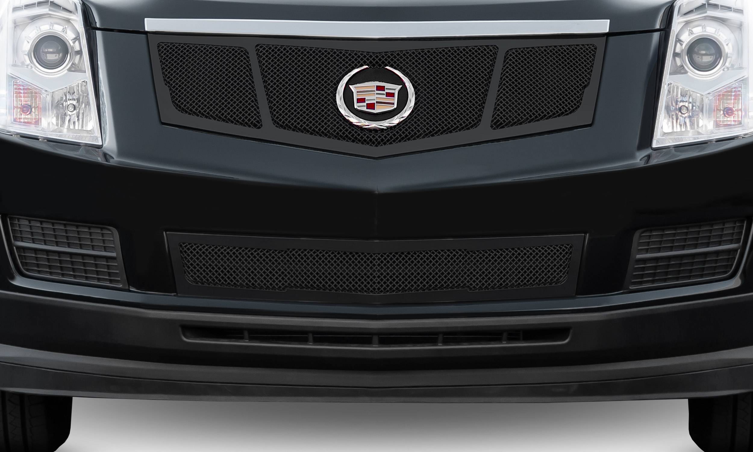 T-REX Grilles - 2010-2016 Cadillac SRX Upper Class Series Mesh Bumper Grille, Black, 1 Pc, Overlay, Full Opening - PN #52186