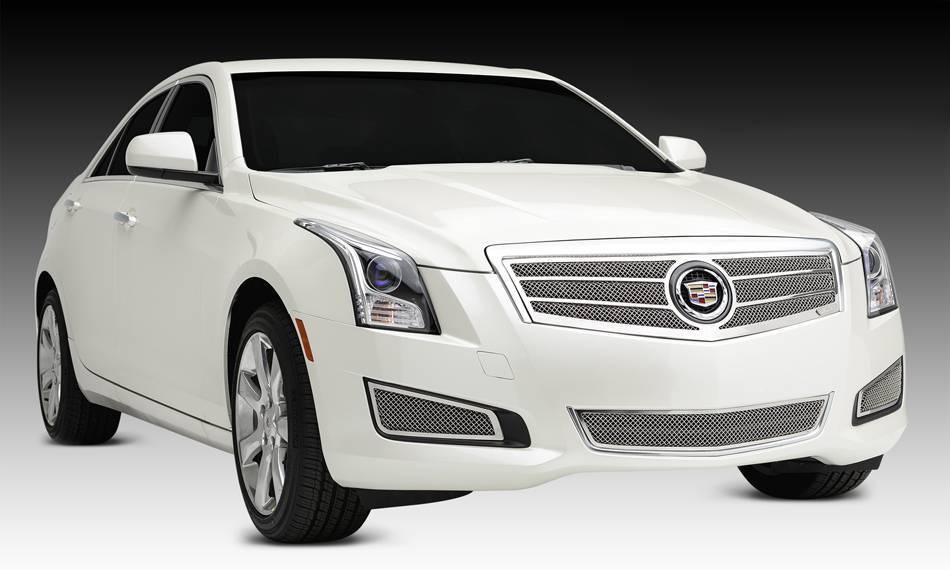 T-REX Grilles - 2013-2014 Cadillac ATS Upper Class Series Mesh Grille, Polished, 1 Pc, Overlay - PN #54177