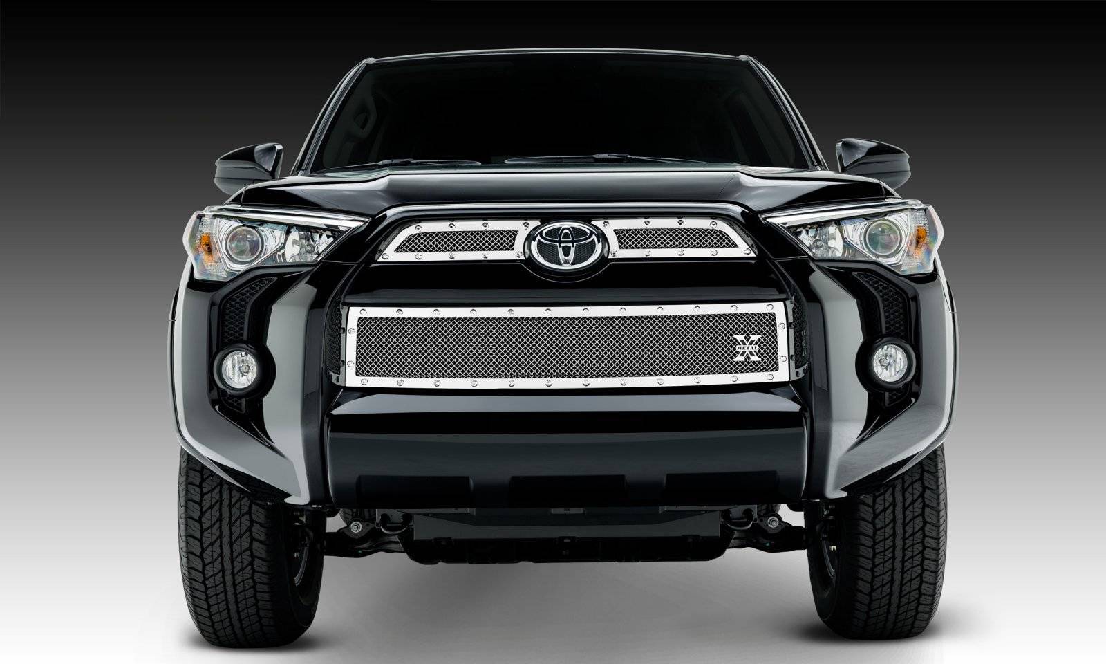 T-REX Grilles - 2014-2019 Toyota 4Runner X-Metal Grille, Polished, 3 Pc, Overlay, Chrome Studs - Part # 6719490