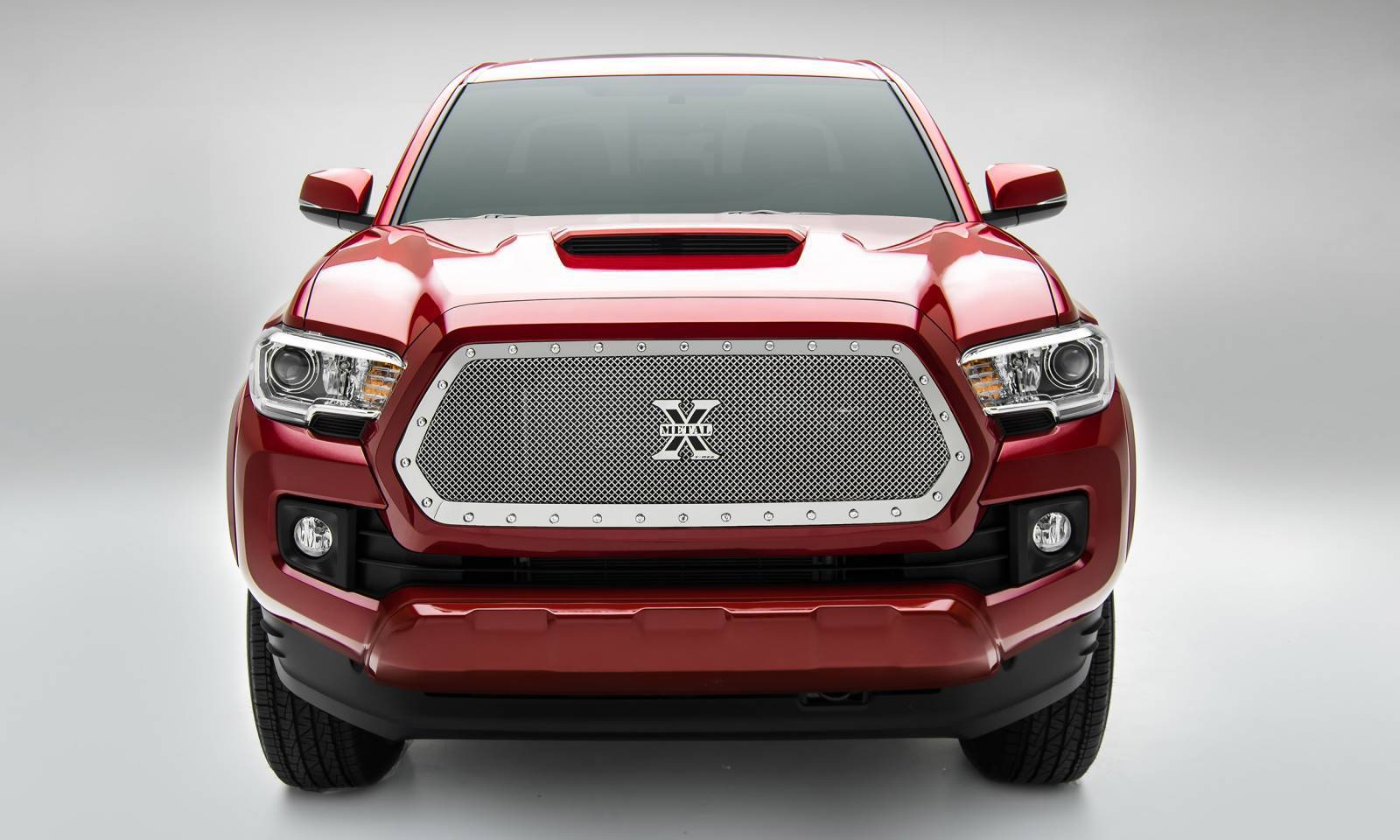 T-REX Grilles - 2016-2017 Tacoma X-Metal Grille, Polished, 1 Pc, Insert, Chrome Studs - PN #6719410