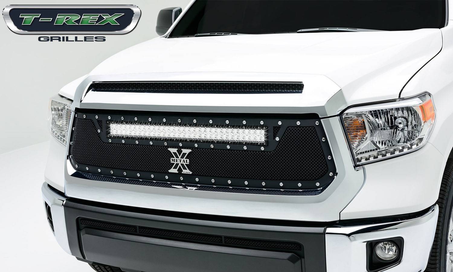 T-REX Grilles - 2014-2017 Tundra Torch Grille, Black, 1 Pc, Replacement, Chrome Studs with (1) 30" LED - Part # 6319641