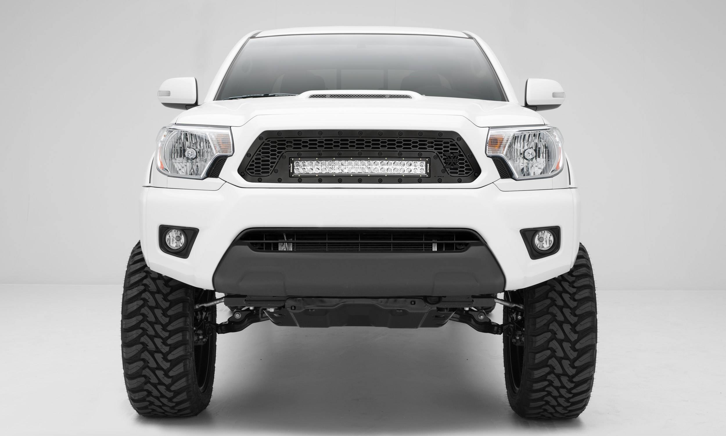 T-REX Grilles - 2012-2015 Tacoma Stealth Laser Torch Grille, Black, 1 Pc, Insert, Black Studs with (1) 20" LED - Part # 7319381-BR