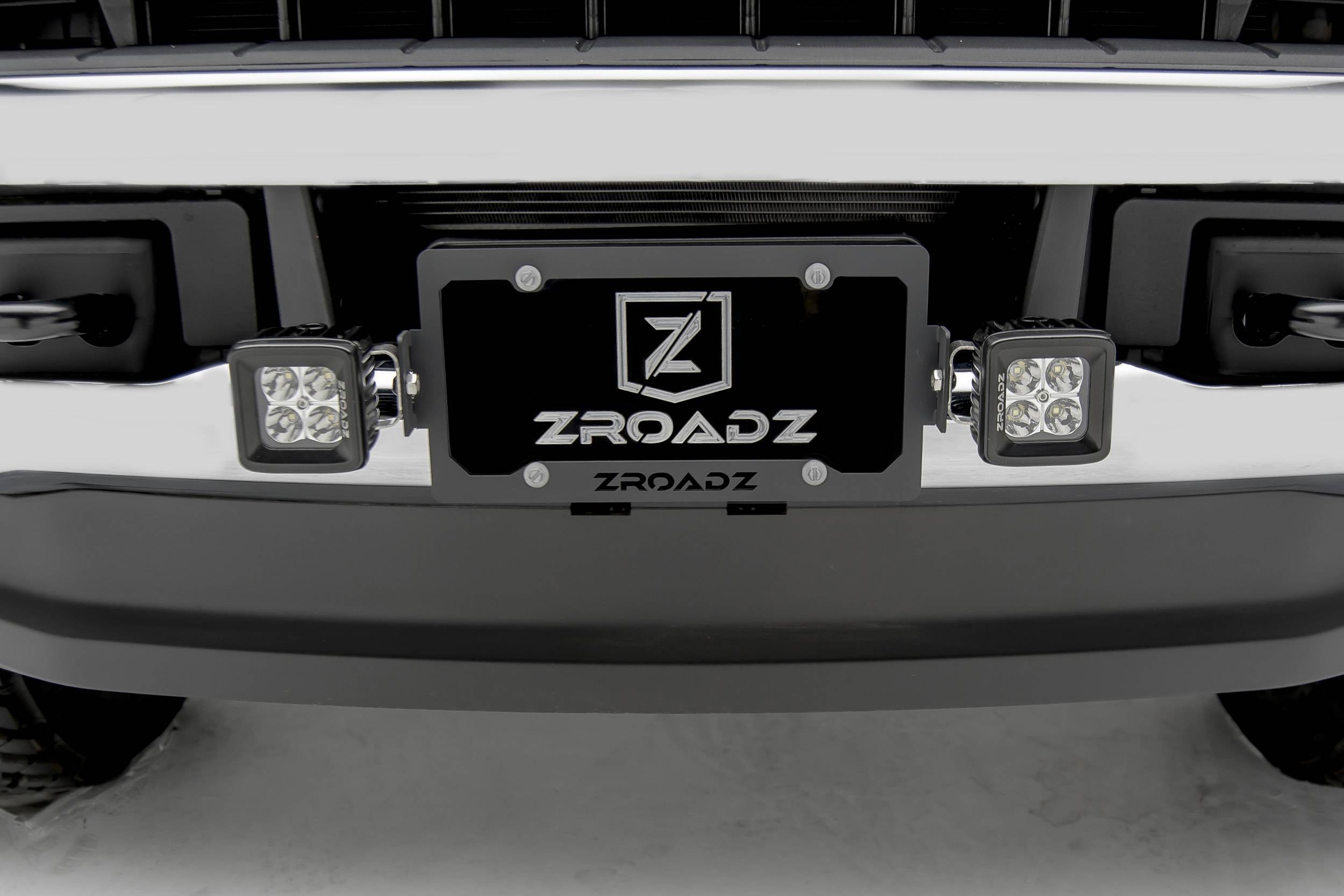 ZROADZ OFF ROAD PRODUCTS - Universal License Plate Frame LED Kit with (2) 3 Inch LED Pod Lights - Part # Z310005-KIT