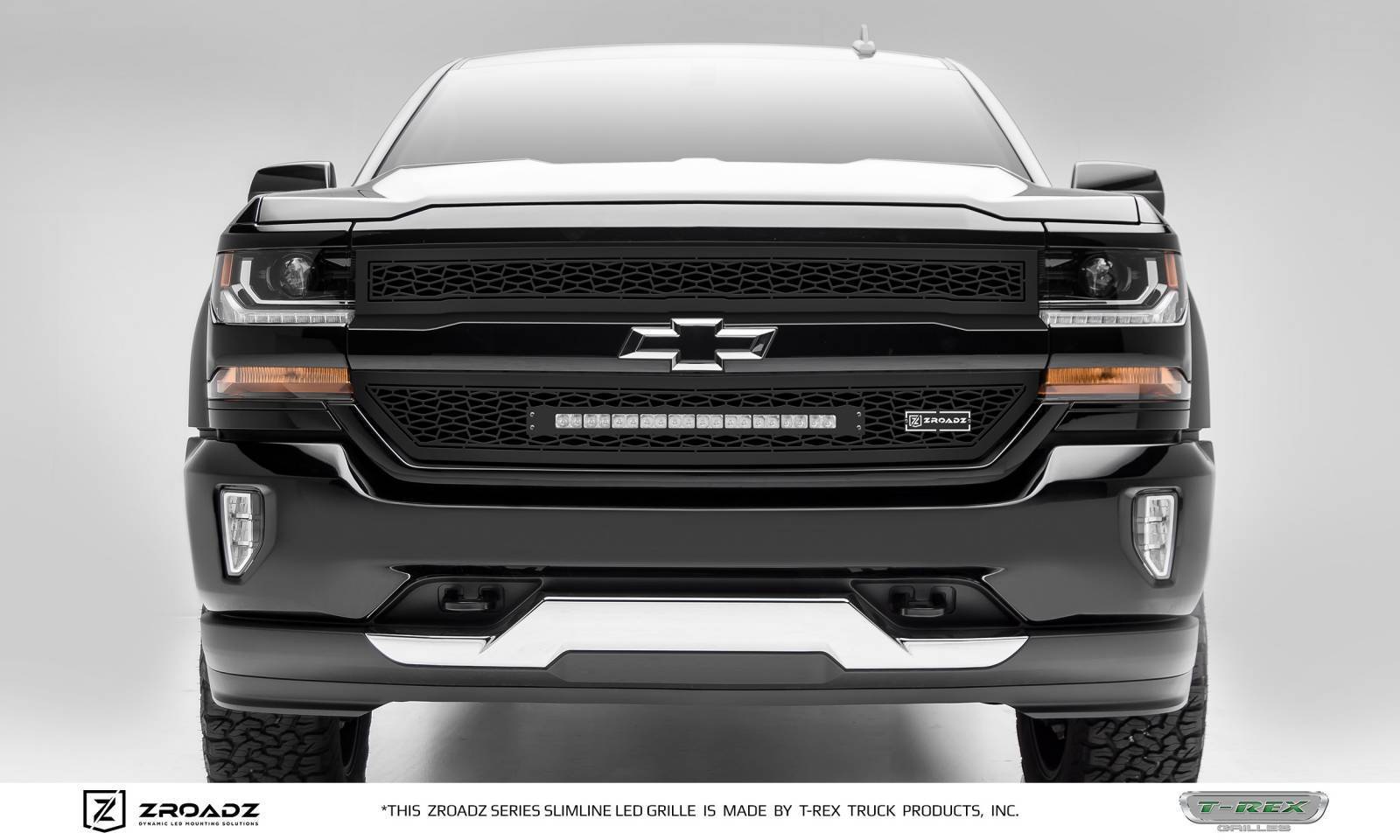 2016-2018 Silverado 1500 ZROADZ Grille, Black, 2 Pc, Insert with