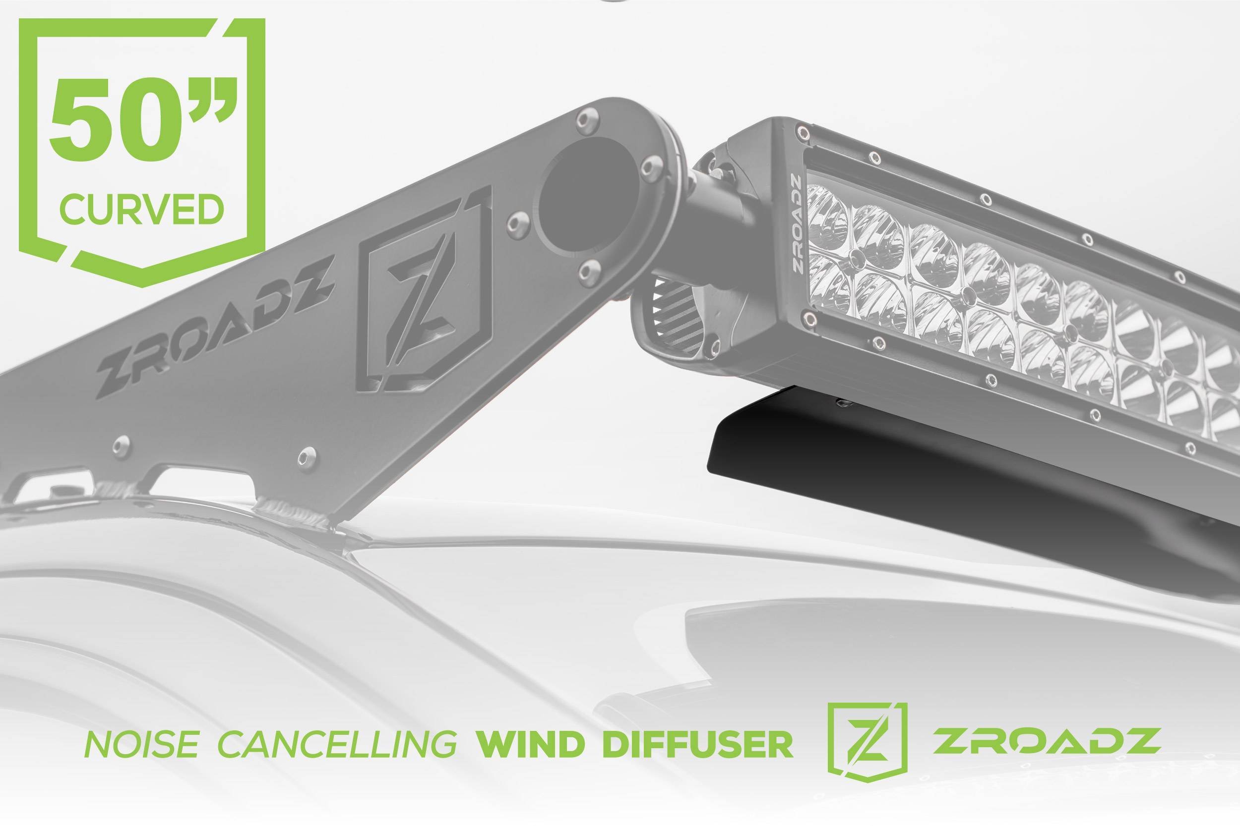 ZROADZ OFF ROAD PRODUCTS - Noise Cancelling Wind Diffuser for 50 Inch Curved LED Light Bar - Part # Z330050C