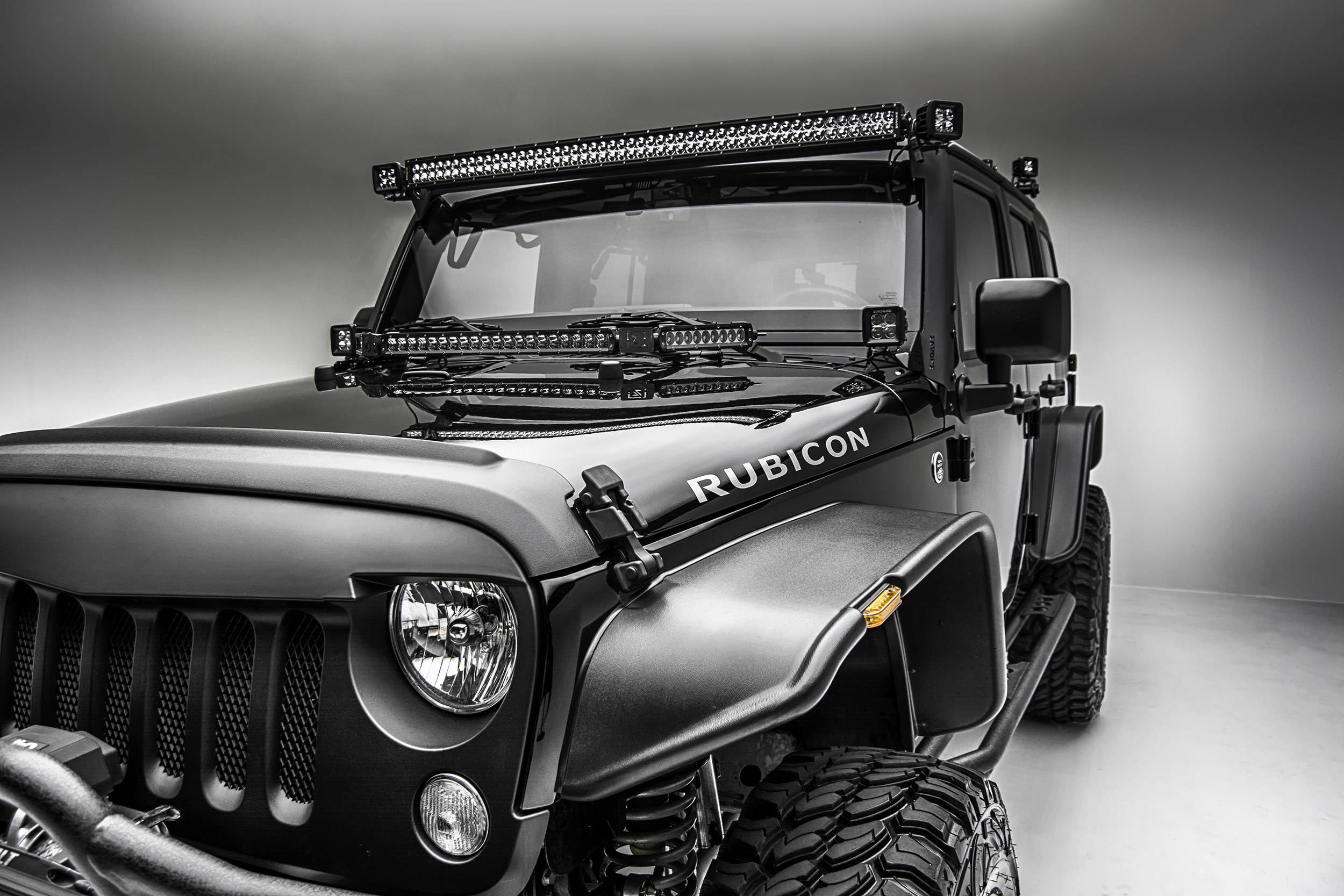 2007-2018 Jeep JK Hood Hinge LED Kit with (1) 20 Inch and (2
