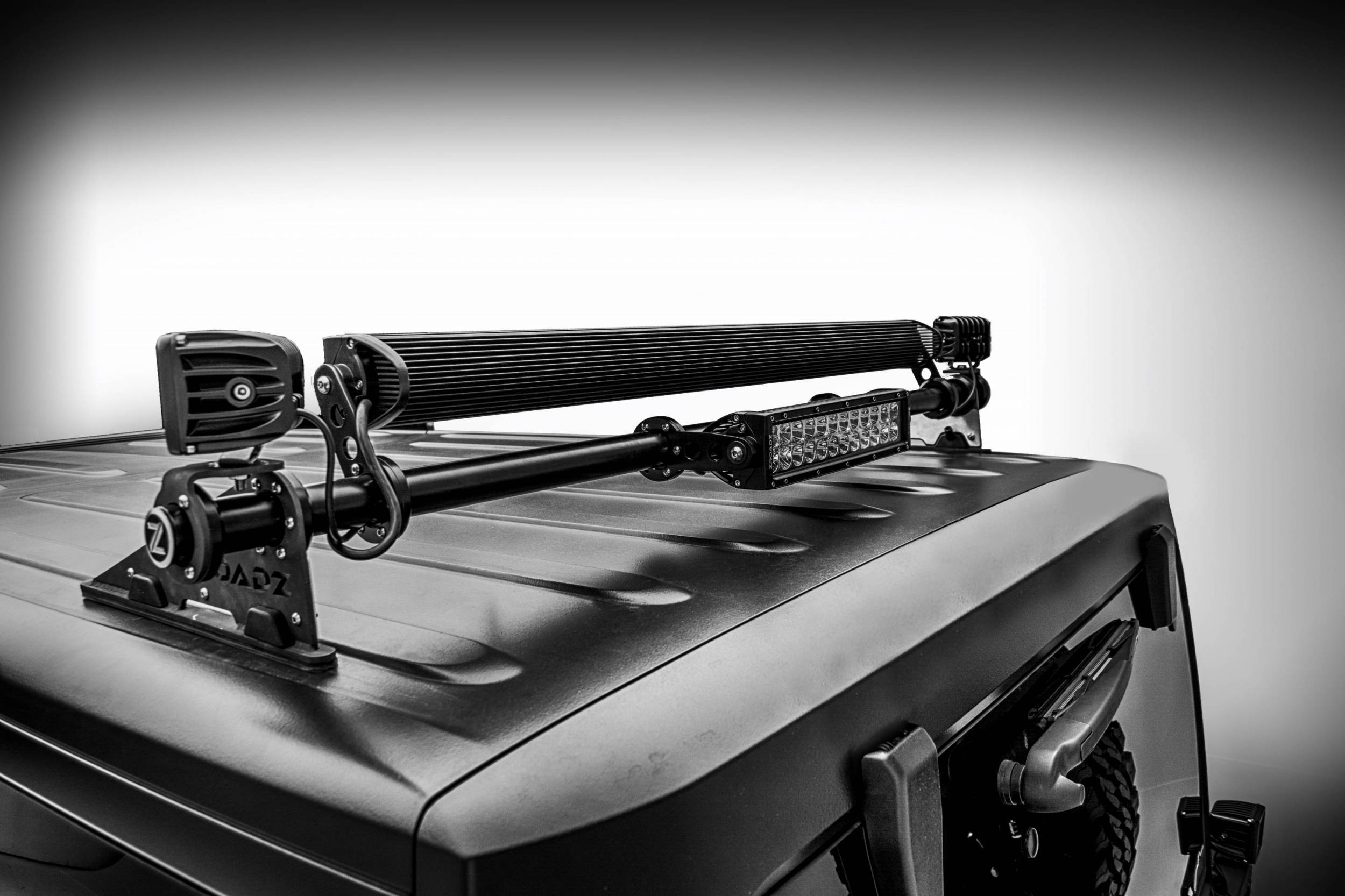 ZROADZ OFF ROAD PRODUCTS - 2007-2022 Jeep JK, JL Modular Rack LED Bracket adjustable to mount up to (4) various size LED Light Bars - Part # Z350050-JK