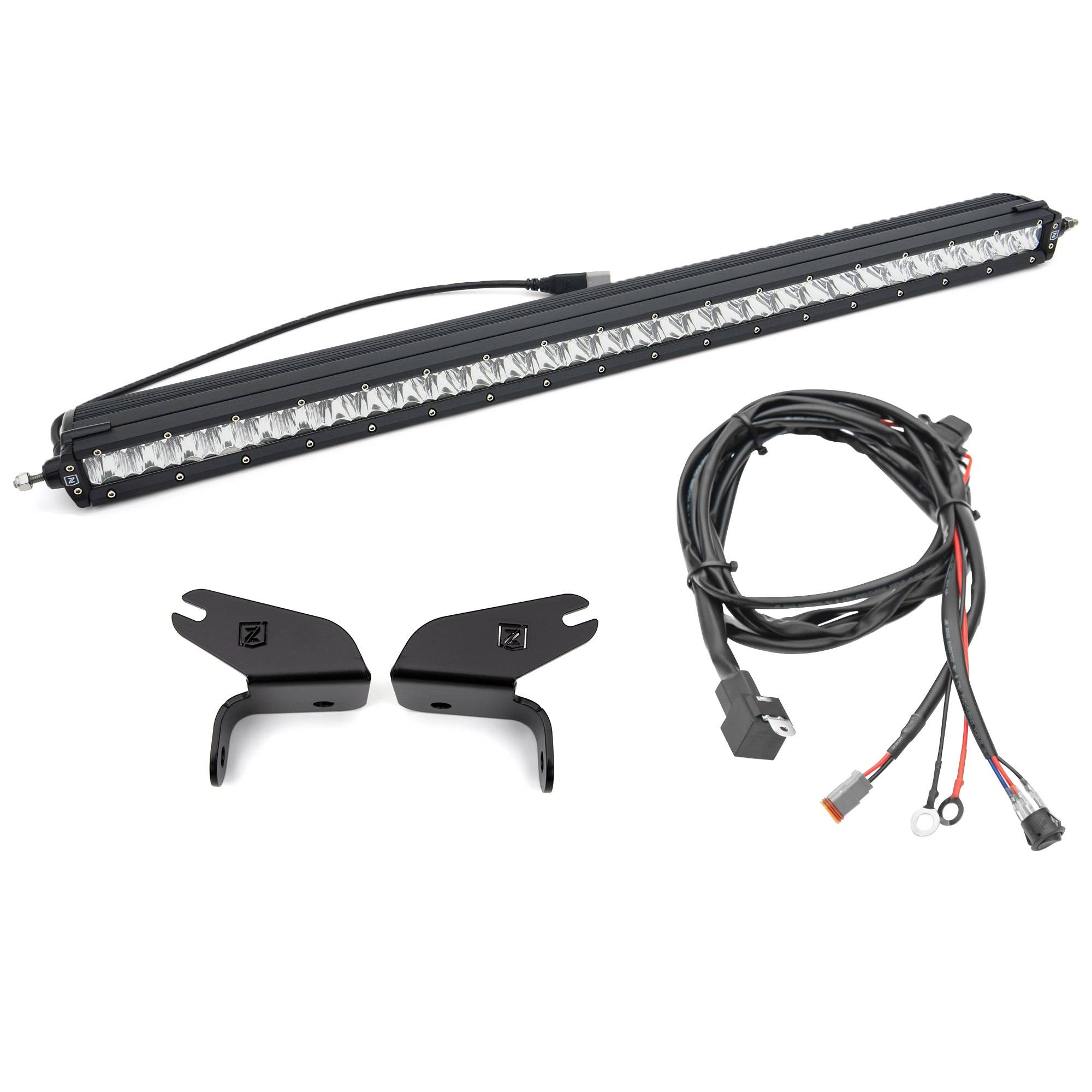 ZROADZ OFF ROAD PRODUCTS - 2021-2023 Ford Bronco Front Bumper Top LED KIT, Includes (1) 30 inch ZROADZ LED Straight Single Row Light Bar - Part # Z325421-KIT