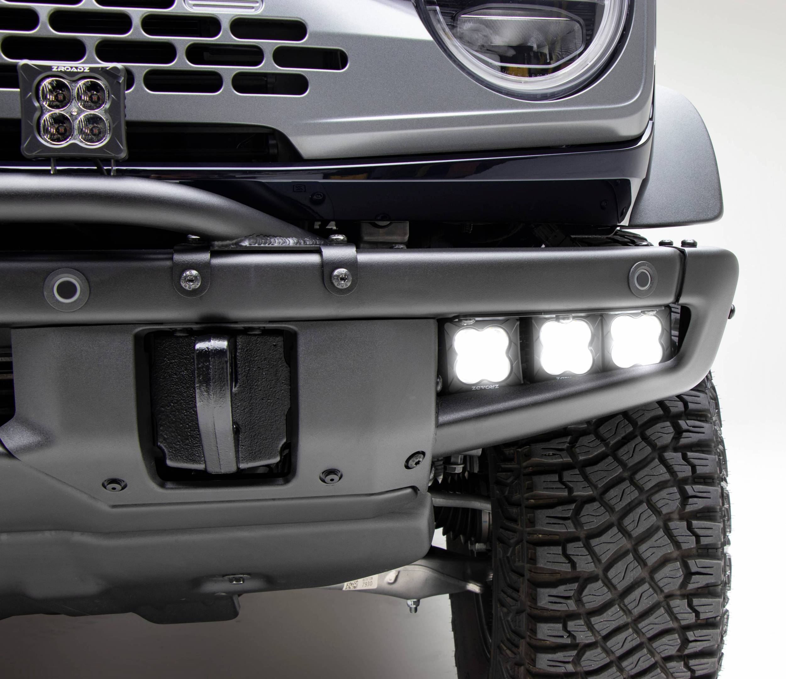ZROADZ OFF ROAD PRODUCTS - 2021-2024 Ford Bronco Front Bumper OEM Fog LED Kit with (6) 3 Inch White LED Pod Lights - PN #Z325401-KIT