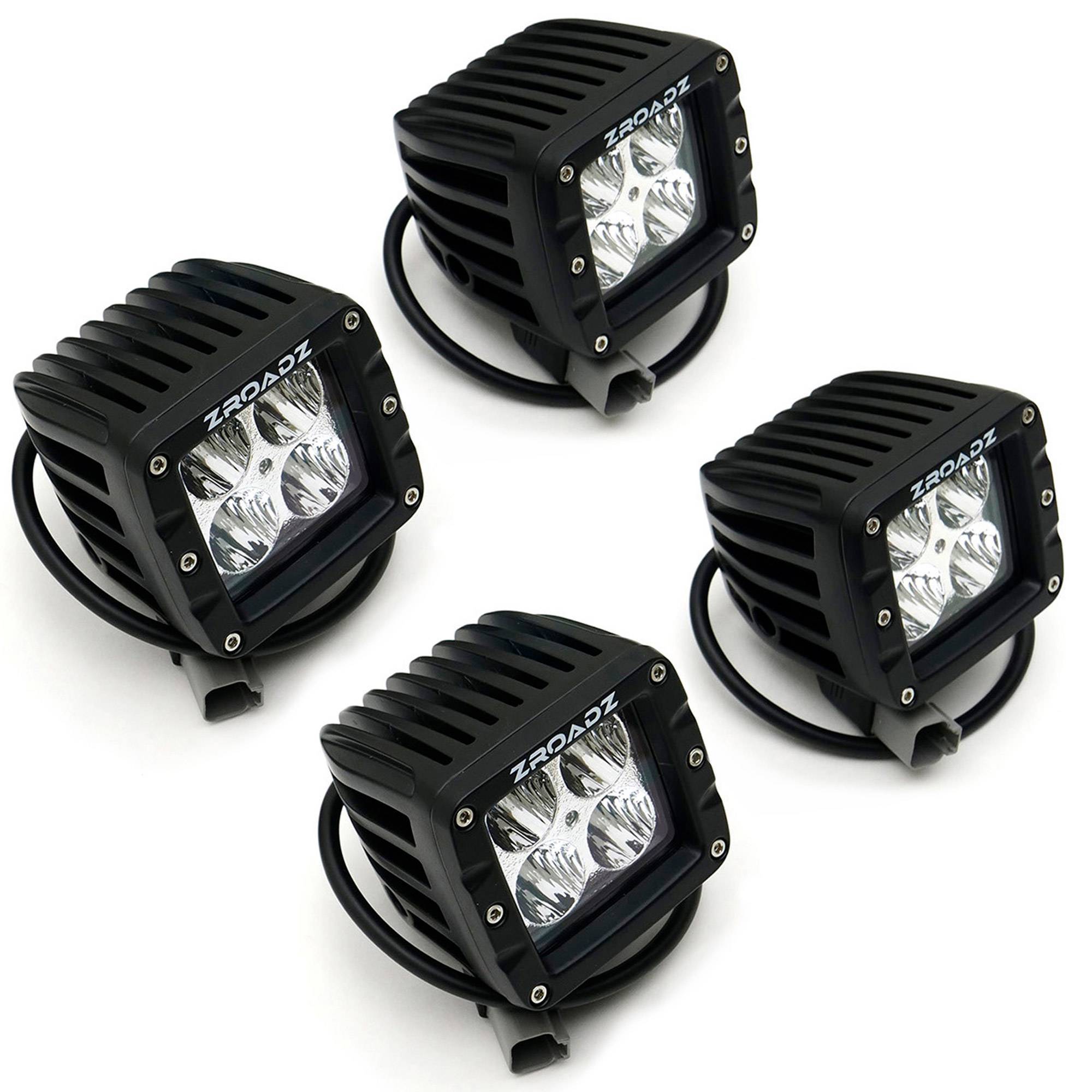 Ford Hood Hinge LED Kit with (4) 3 Inch LED Pod Lights - PN