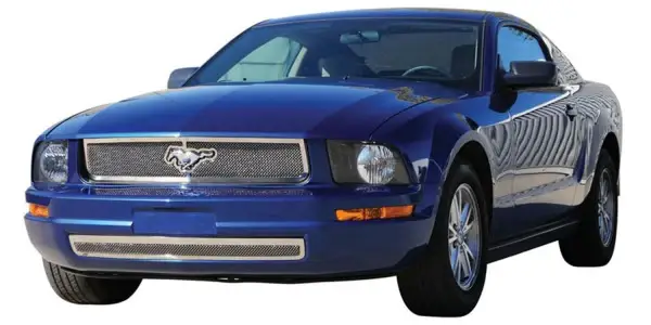 T-REX Grilles - 2005-2009 Ford Mustang LX Models (Without Pony Package) Upper Class Stainless Mesh Grille - w/ Logo Opening for Mustamg Logo - PN #54517