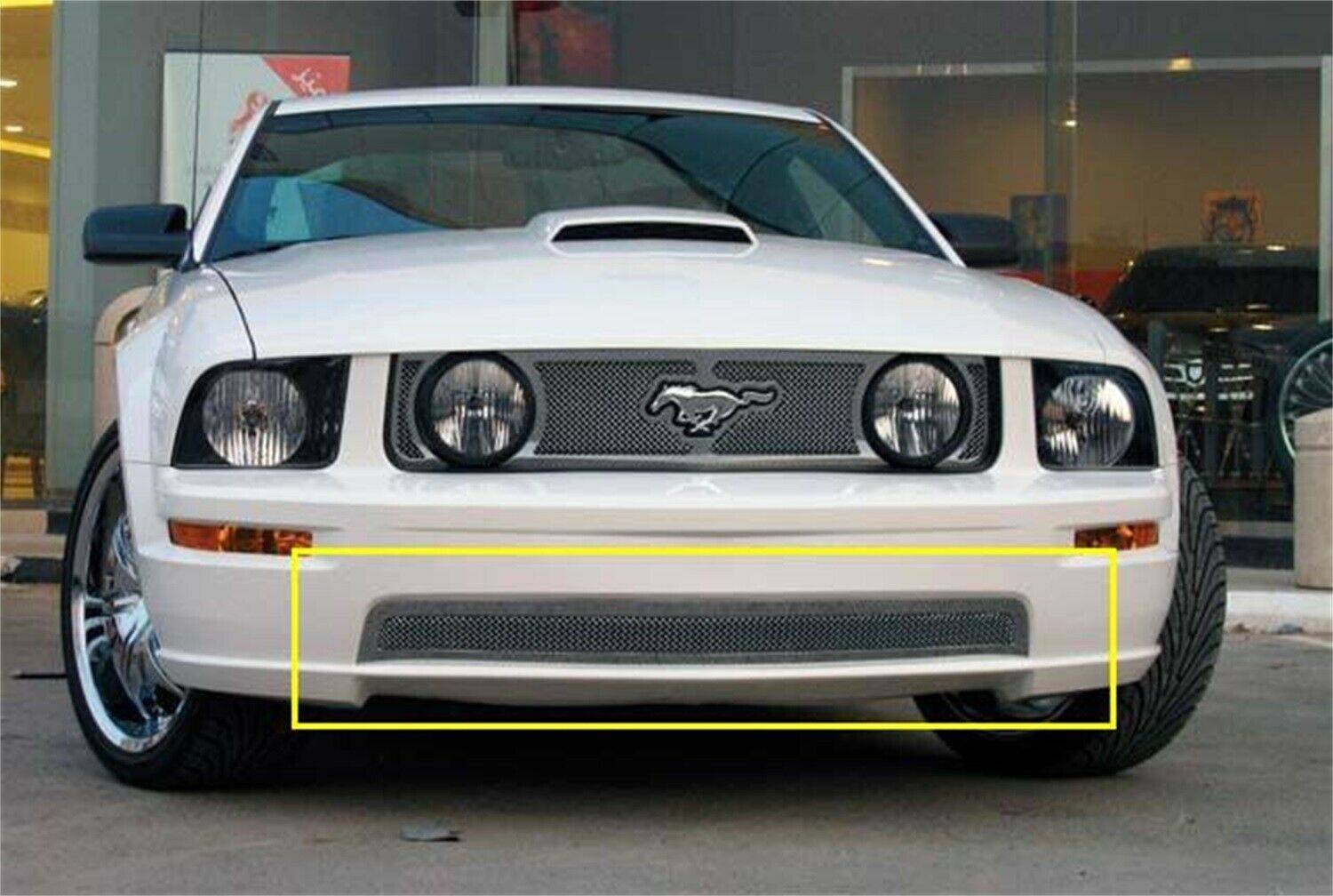 T-REX Grilles - 2005-2009 Mustang GT Upper Class Bumper Grille, Polished, 1 Pc, Bolt-On - PN #55516