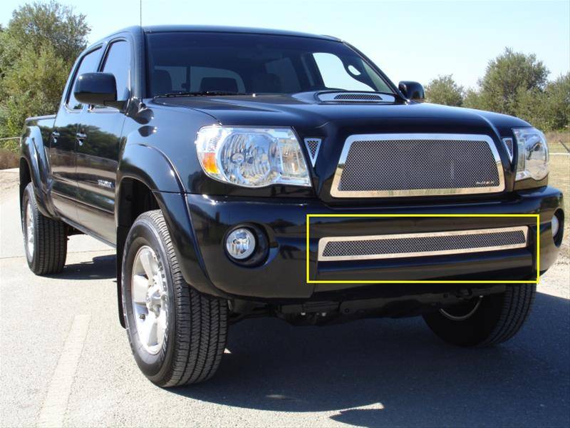 T-REX Grilles - 2005-2011 Tacoma Upper Class Bumper Grille, Polished, 1 Pc, Overlay - PN #55895