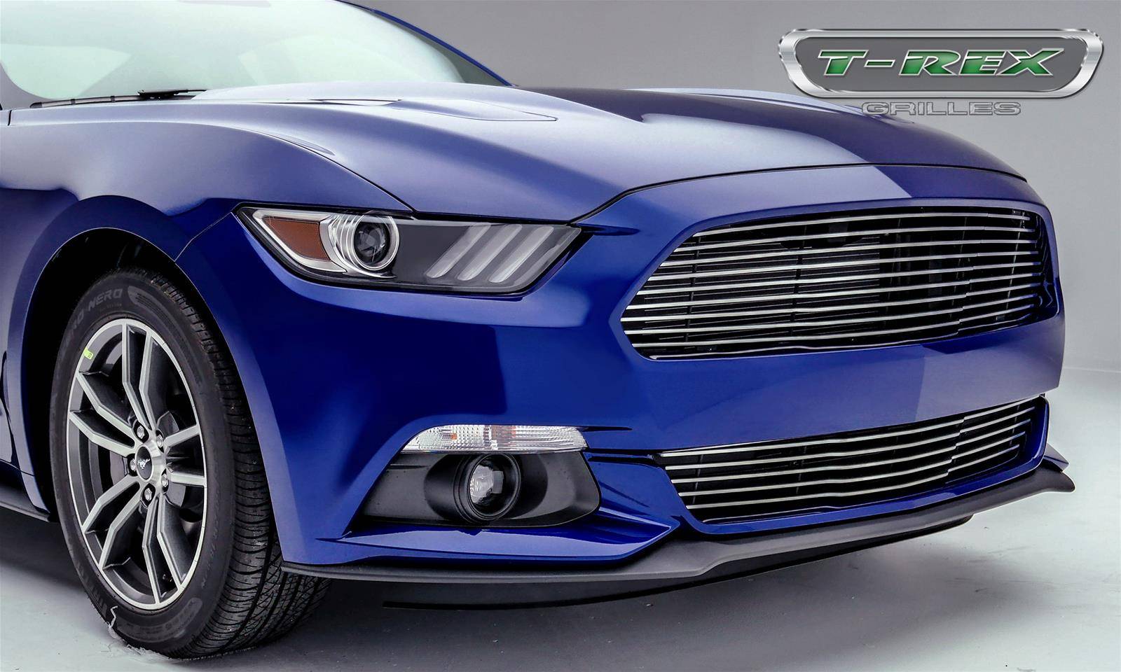 T-REX Grilles - 2015-2017 Mustang GT Laser Billet Grille, Polished, 1 Pc, Replacement - PN #6215300
