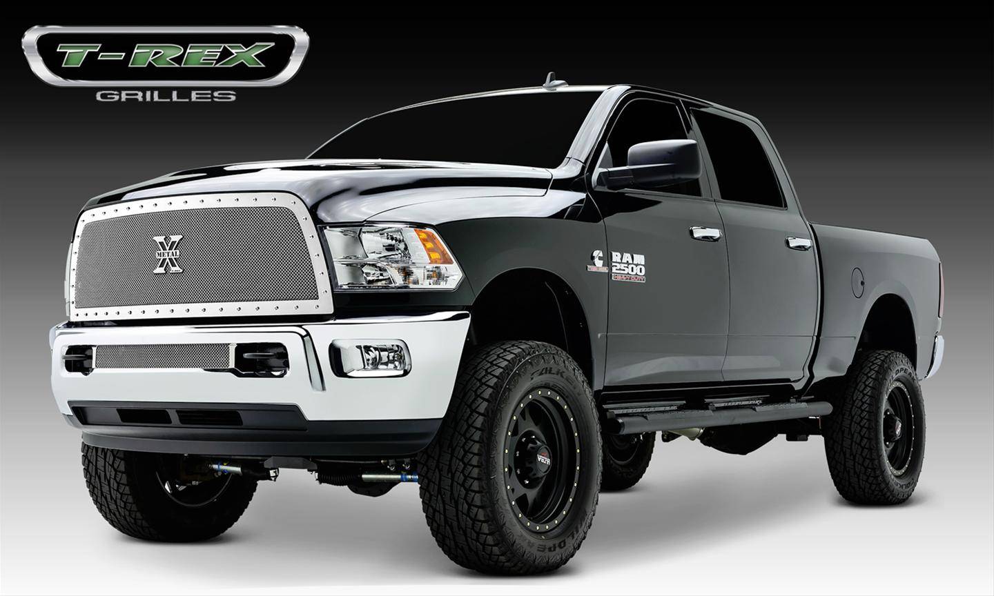 T-REX Grilles - 2013-2018 Ram 2500, 3500 X-Metal Grille, Polished, 1 Pc, Replacement, Chrome Studs - PN #6714520