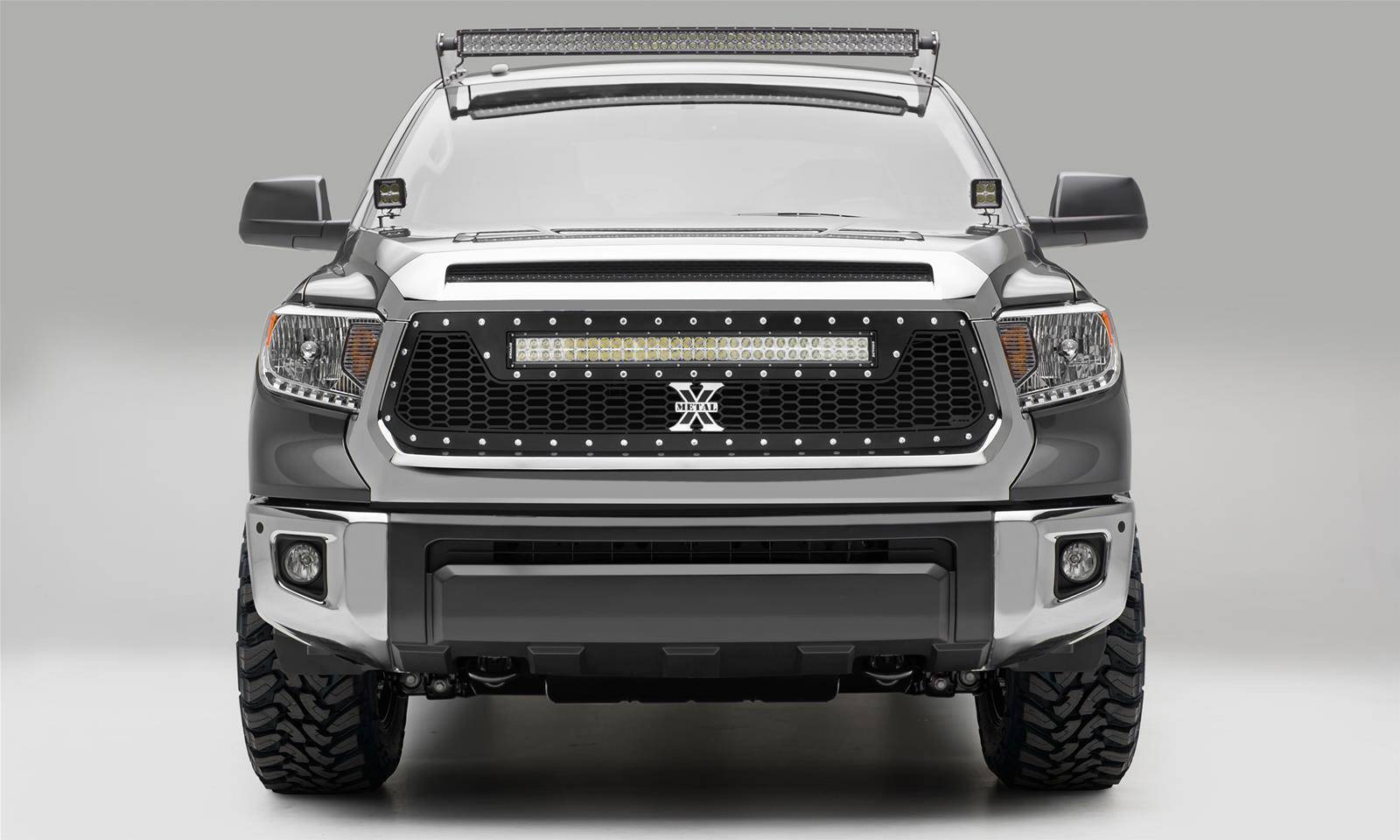 T-REX Grilles - 2014-2017 Tundra Laser Torch Grille, Black, 1 Pc, Replacement, Chrome Studs, Incl. (1) 30" LED - PN #7319641